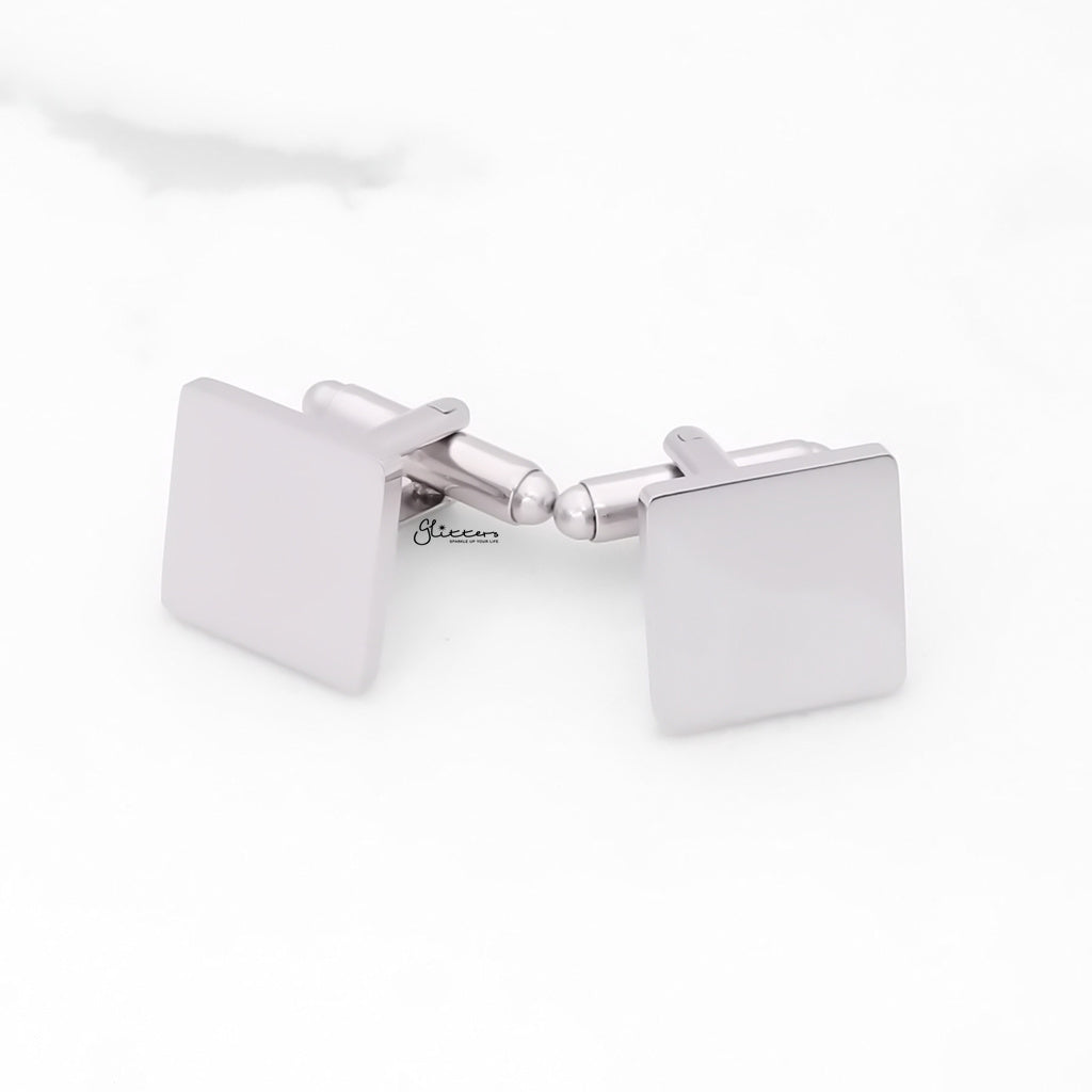Stainless Steel Square Cufflinks-Cufflinks-1-Glitters