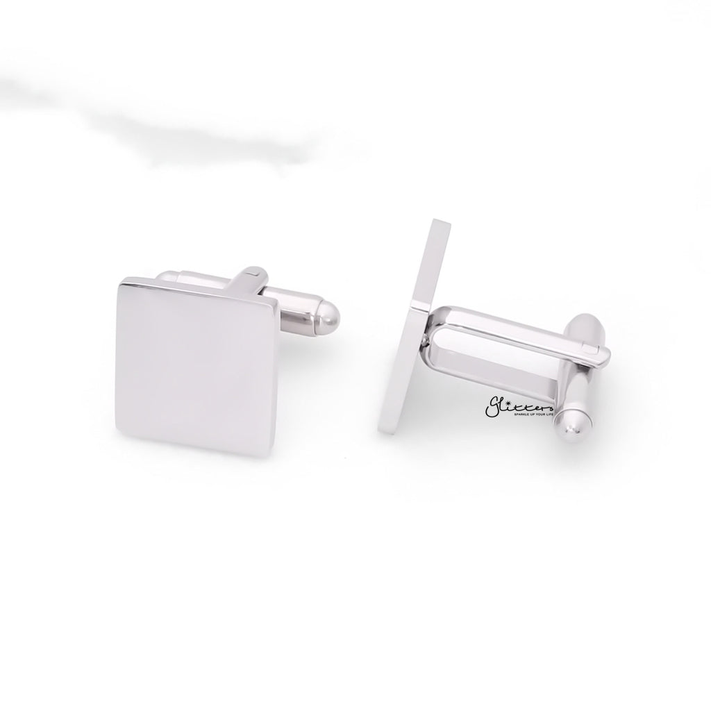 Stainless Steel Square Cufflinks-Cufflinks-3-Glitters
