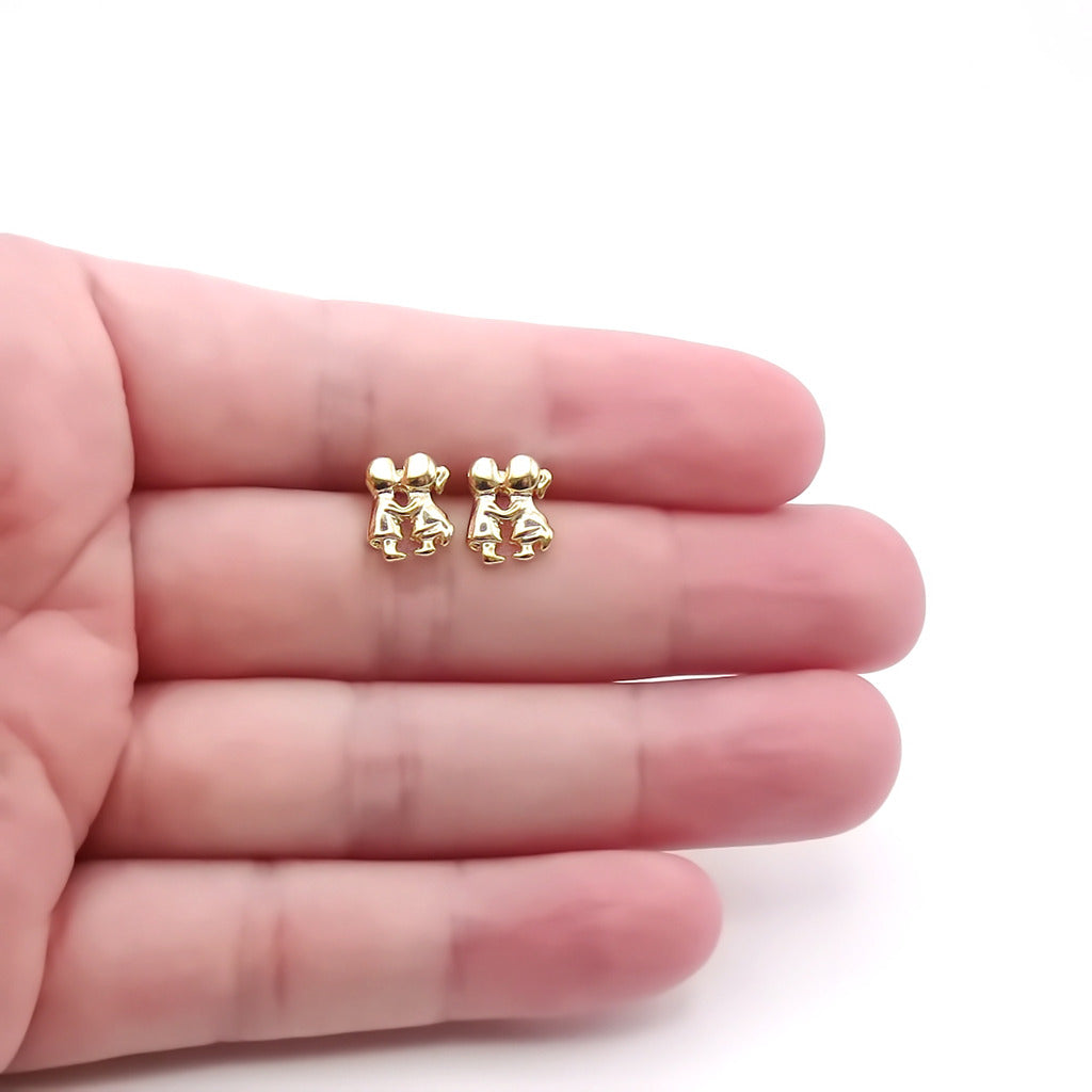 Kissing Boy and Girl Stud Earrings