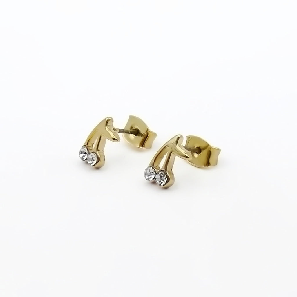 Crystal Cherry Stud Earrings