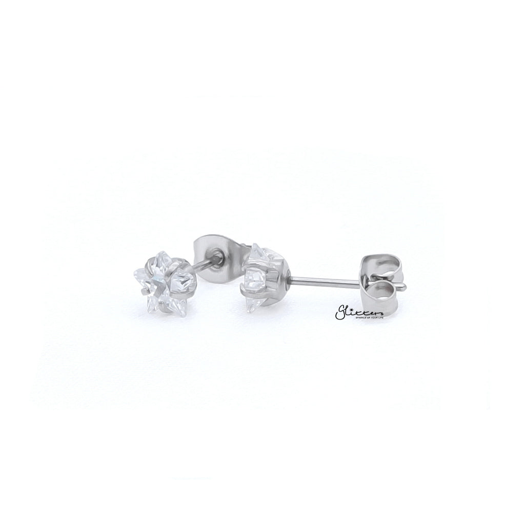 Star CZ Stainless Steel Stud Earrings-Stud Earrings-4-Glitters