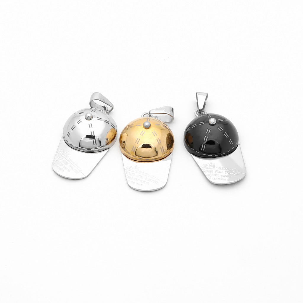 Stainless Steel Baseball Cap Pendant-Pendants-2-Glitters