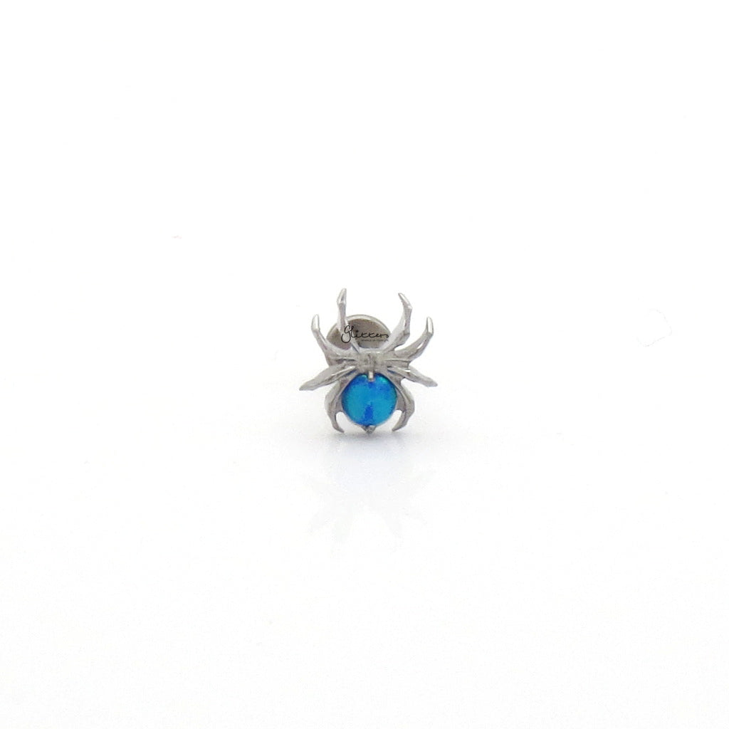 Opal Spider Top Titanium Flat Back Stud Earrings