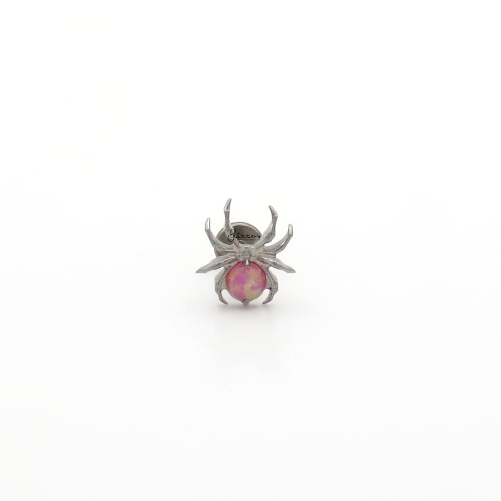 Opal Spider Top Titanium Flat Back Stud Earrings