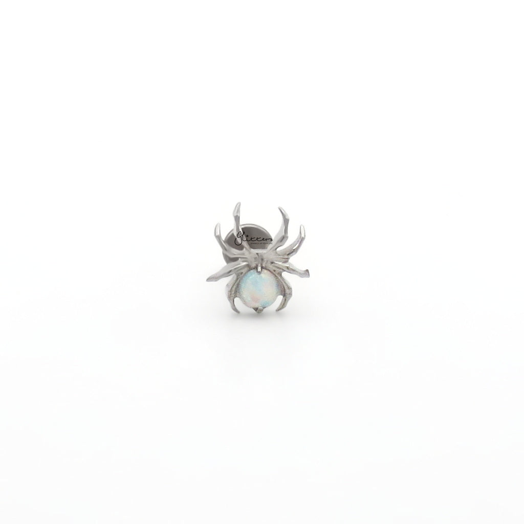 Opal Spider Top Titanium Flat Back Stud Earrings