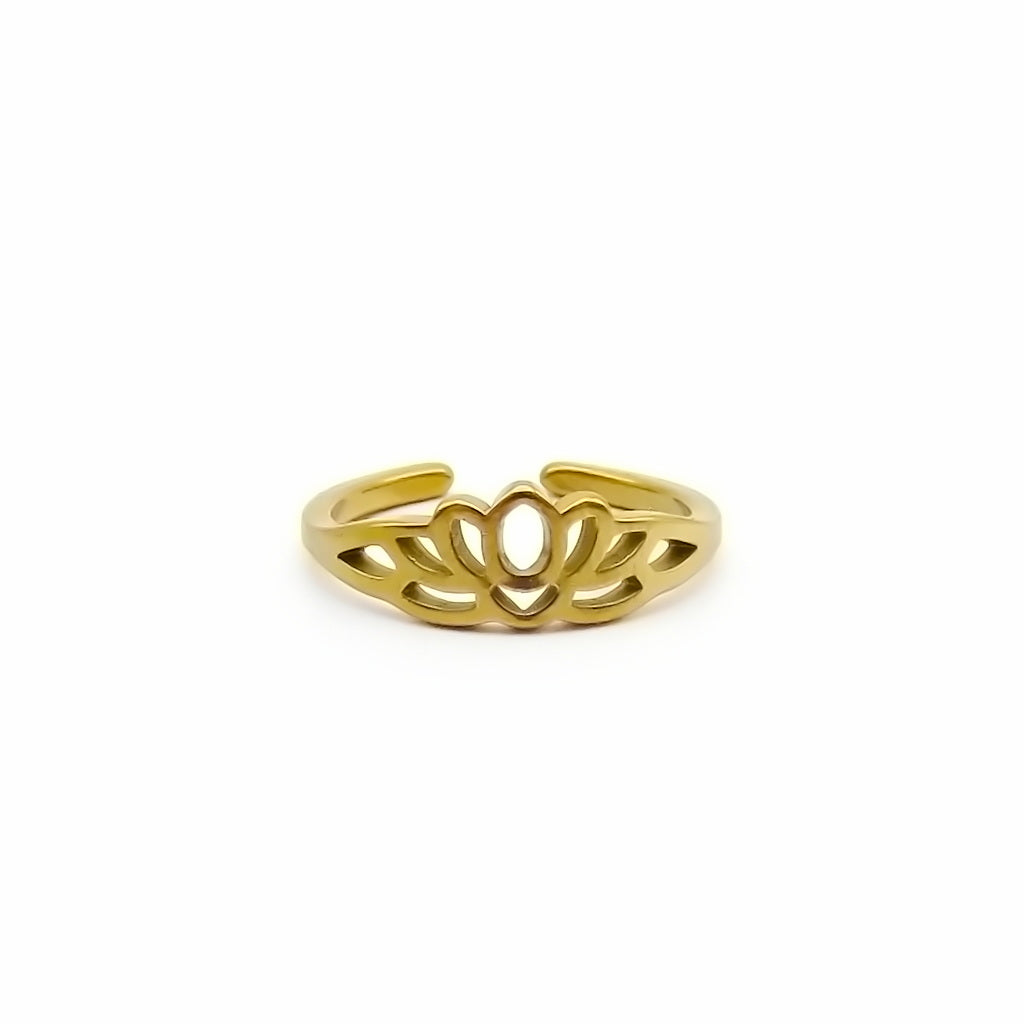 Stainless Steel Lotus Flower Band Toe Ring-Toe Ring-4-Glitters