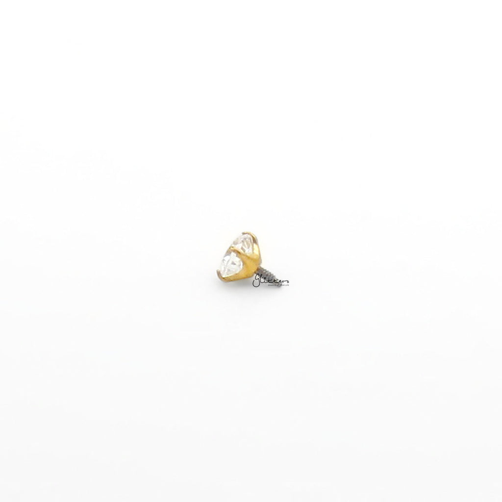 Titanium Internally Threaded Replacement CZ Top - Clear-Parts-4-Glitters