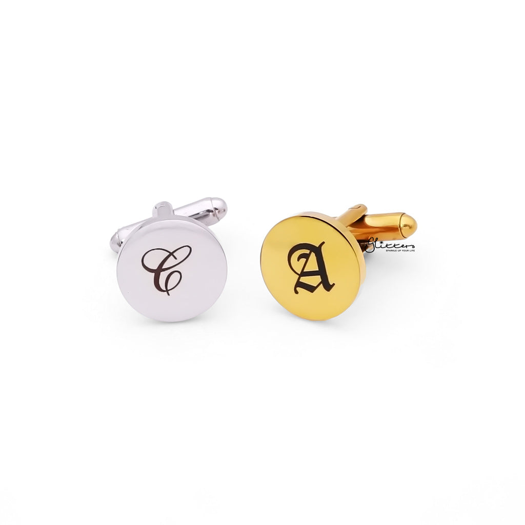 Stainless Steel Round Cufflinks-Cufflinks-5-Glitters