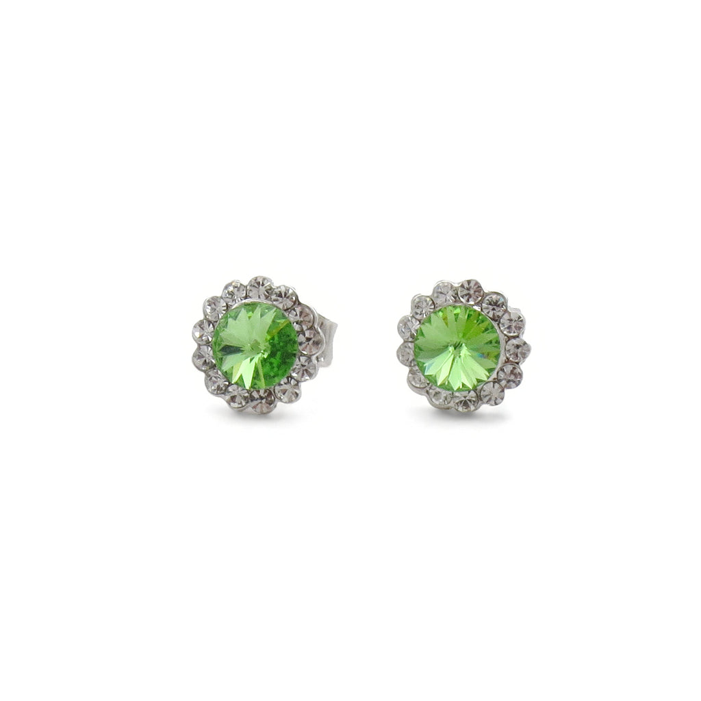 Round Halo Crystal Stud Earrings-Stud Earrings-4-Glitters
