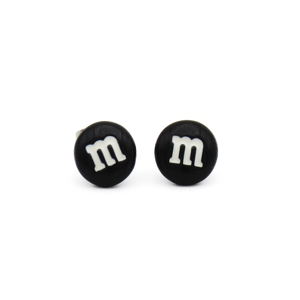 Chocolate Candy Style Letter "M" Stud Earrings-Stud Earrings-3-Glitters