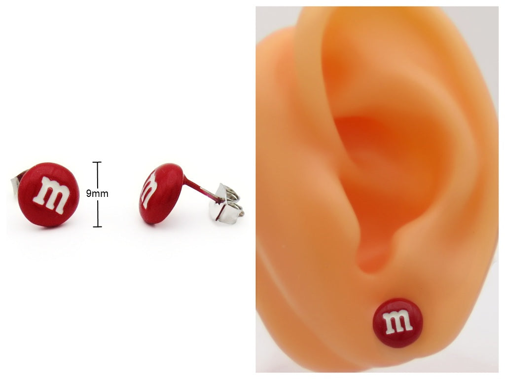 Chocolate Candy Style Letter "M" Stud Earrings-Stud Earrings-5-Glitters