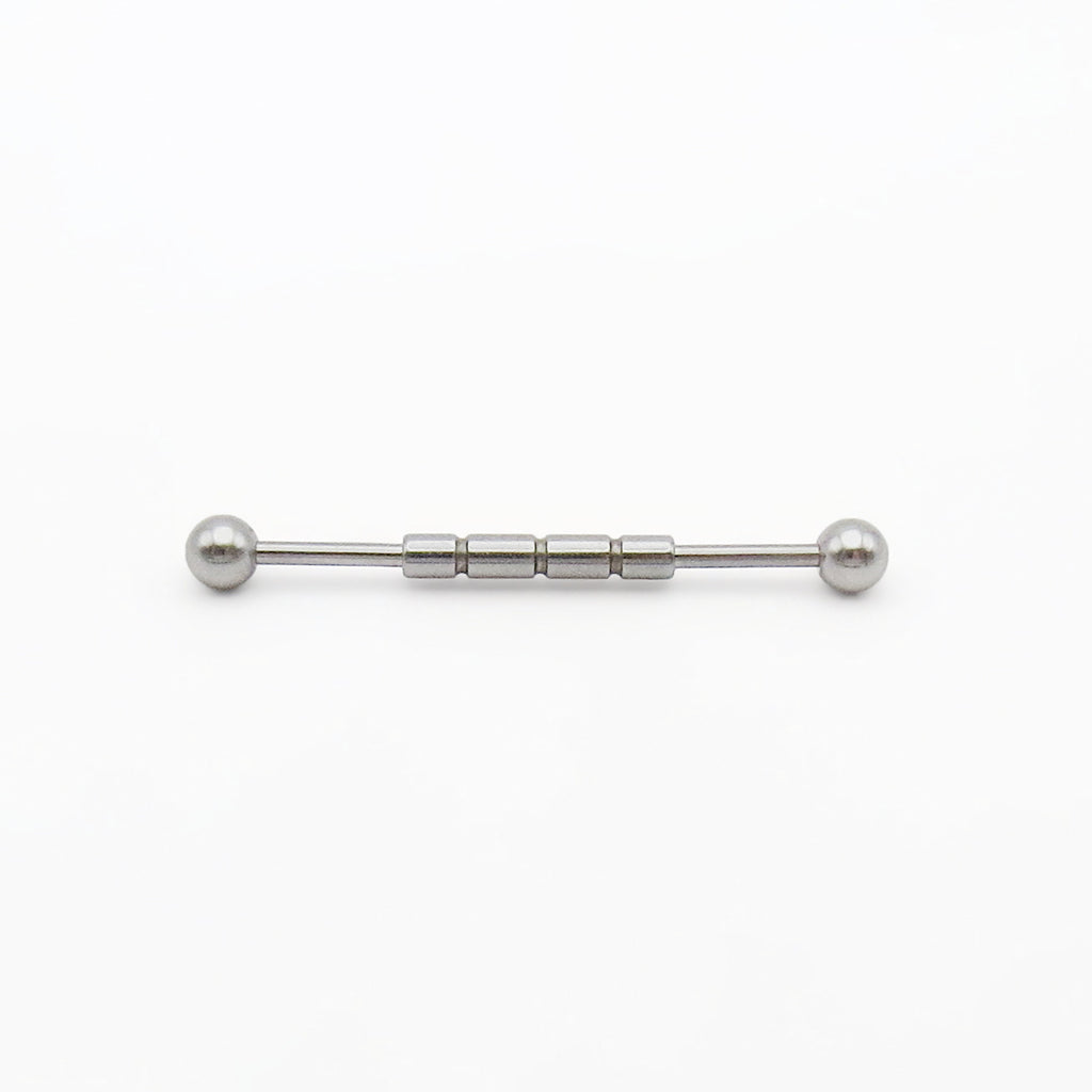 316L Surgical Steel 3-Notched Industrial Barbell