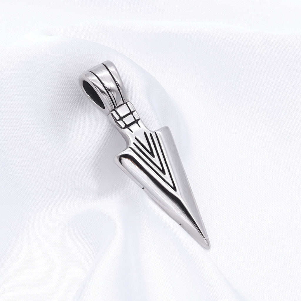 Stainless Steel Arrowhead Pendant - Silver-Pendants-2-Glitters