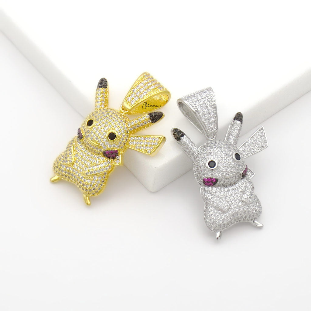 Iced Out Pikachu Pendant - Gold-Ice Out Pendants-5-Glitters