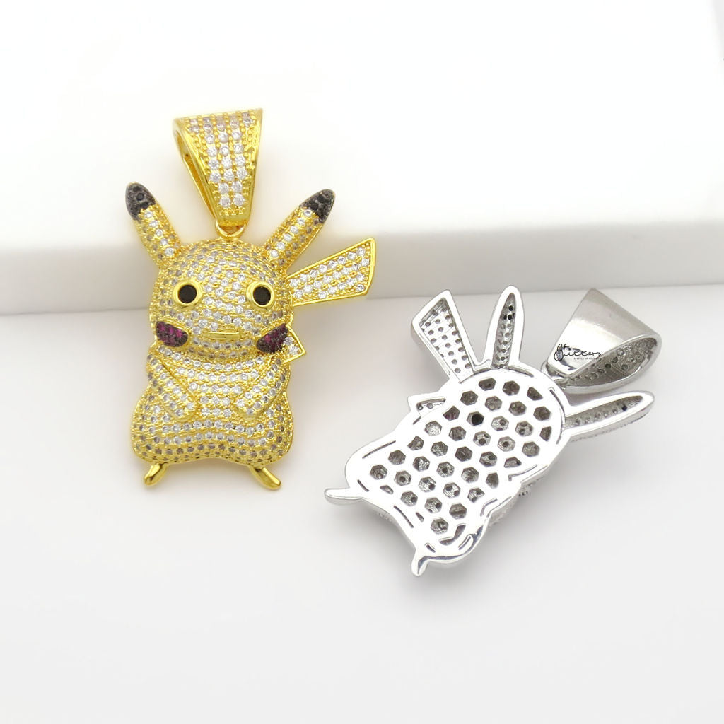 Iced Out Pikachu Pendant - Gold-Ice Out Pendants-6-Glitters