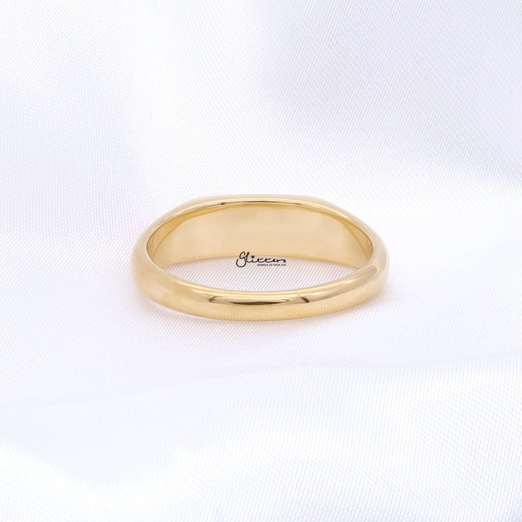 Stainless Steel Rectangle Signet Ring - Gold-Stainless Steel Rings-4-Glitters
