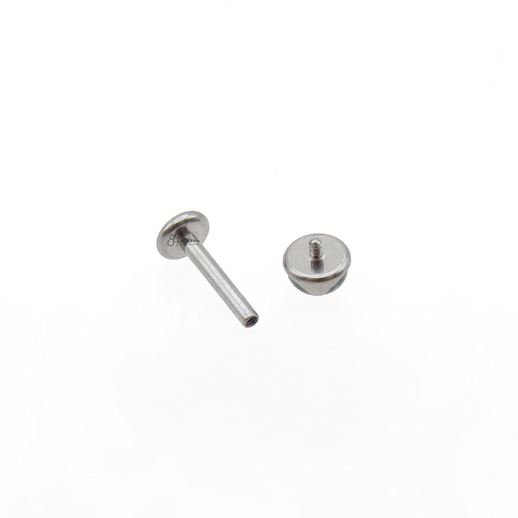 Natural Moss Agate Top Titanium Flat Back Stud Earring-Tragus | Cartilage | Daith | Conch-3-Glitters
