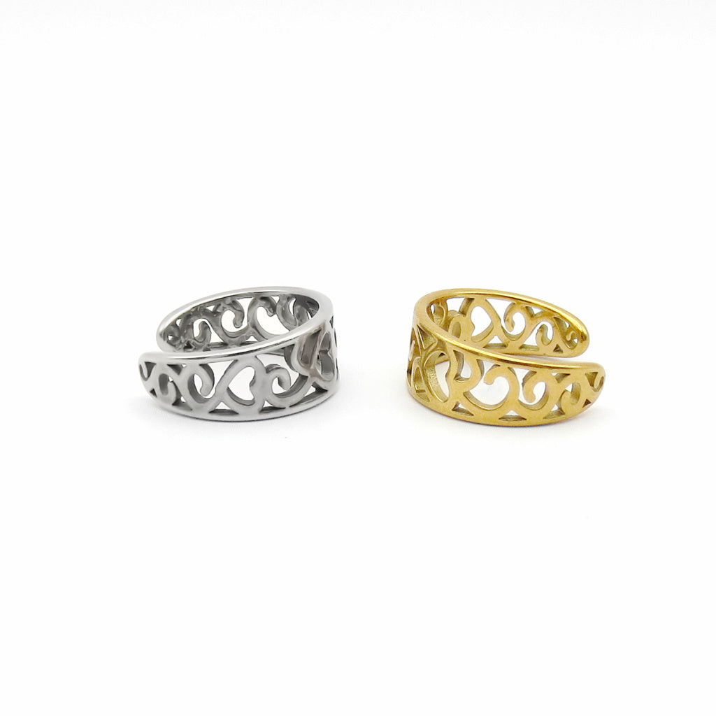 Stainless Steel Hollow Filigree Band Toe Ring