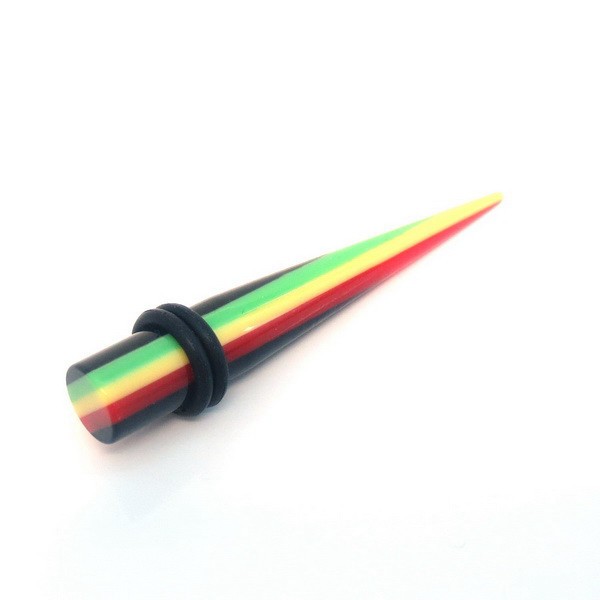 Acrylic Rasta Ear Stretchers-Body Piercing Jewellery, Ear Stretcher, Plug, Sale-140-Glitters