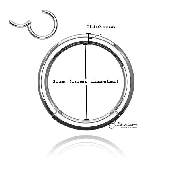 18 Gauge Hinged Stainless Steel Segment Hoop Rings-Silver | Gold | Black | Rose Gold-Best Sellers, Body Piercing Jewellery, Cartilage, Jewellery, Men's Earrings, Men's Jewellery, Septum Ring, Women's Earrings-CP0016_S_01_New-Glitters