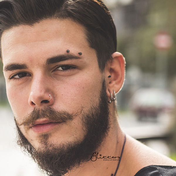 14GA 316L Surgical Steel Captive Hoops-Body Piercing Jewellery, Captive Ring, Nipple Barbell-EB0010-M_3611dc71-edc5-45d3-a8f4-7144c6e56b3e-Glitters