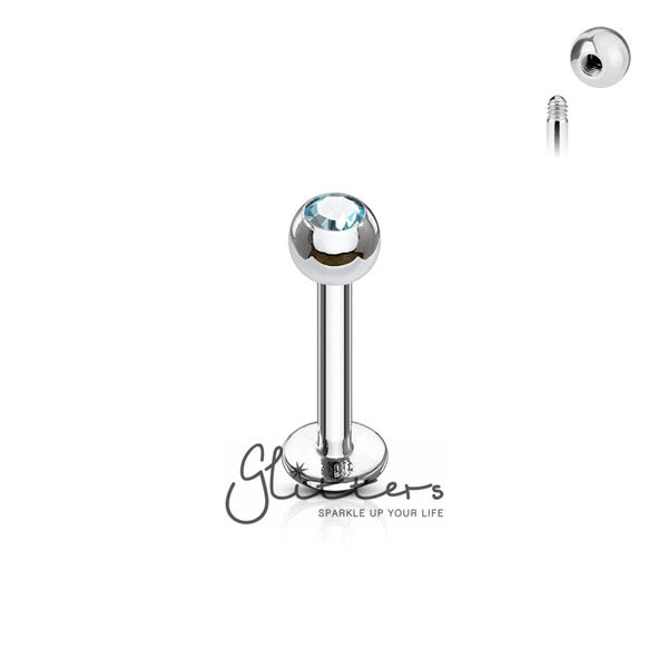 16GA 316L Surgical Steel Labret with Press Fit Gem 3mm Ball-Body Piercing Jewellery, Labret, Monroe-LS03-Q-08-Glitters