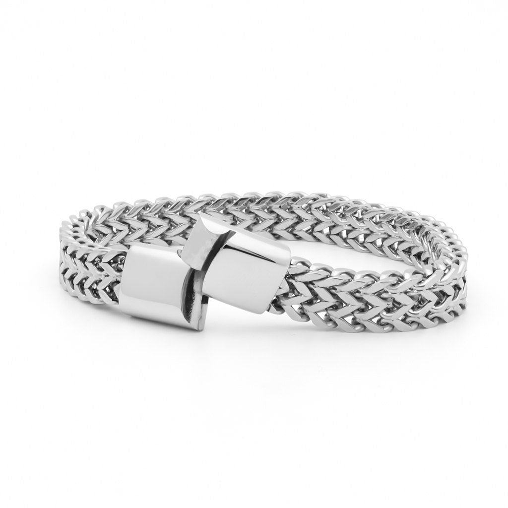 Stainless Steel 9mm Double Rows Franco Link Bracelet-Bracelets, Jewellery, Men's Bracelet, Men's Jewellery, New, Stainless Steel, Stainless Steel Bracelet-SB0087-2_1-Glitters