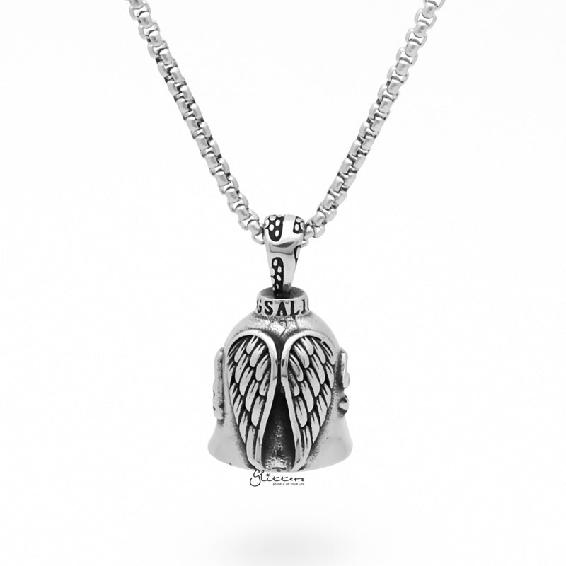 Angel Wings Stainless Steel Bell Pendant-Jewellery, Men's Jewellery, Men's Necklace, Necklaces, Pendants, Stainless Steel, Stainless Steel Pendant-SP0295-1_1-Glitters