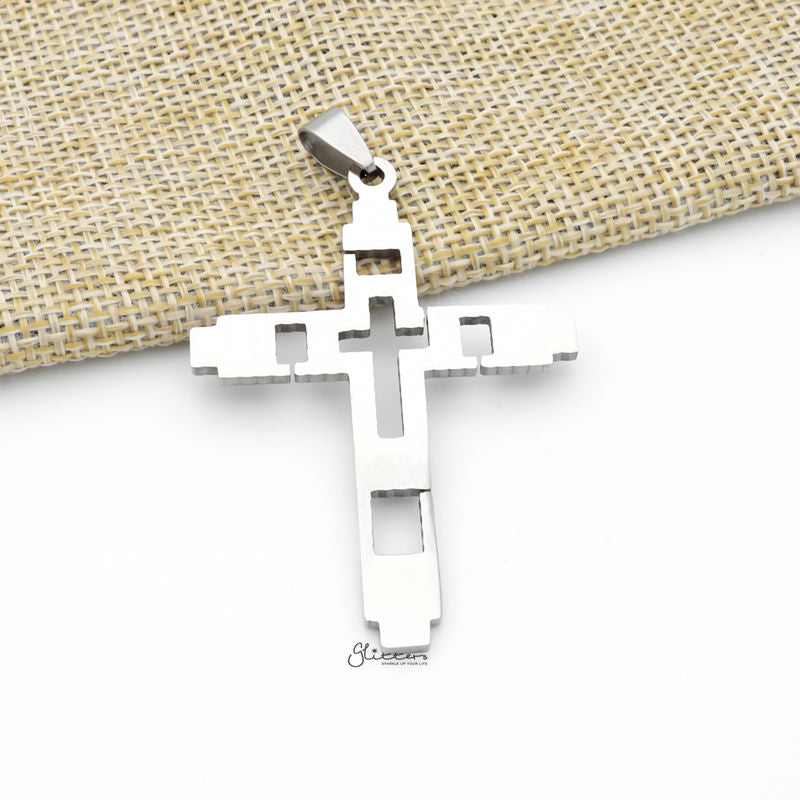 Stainless Steel Plain Cross Pendant-Jewellery, Men's Jewellery, Men's Necklace, Necklaces, Pendants, Stainless Steel, Stainless Steel Pendant, Women's Jewellery, Women's Necklace-SP0301_1-Glitters