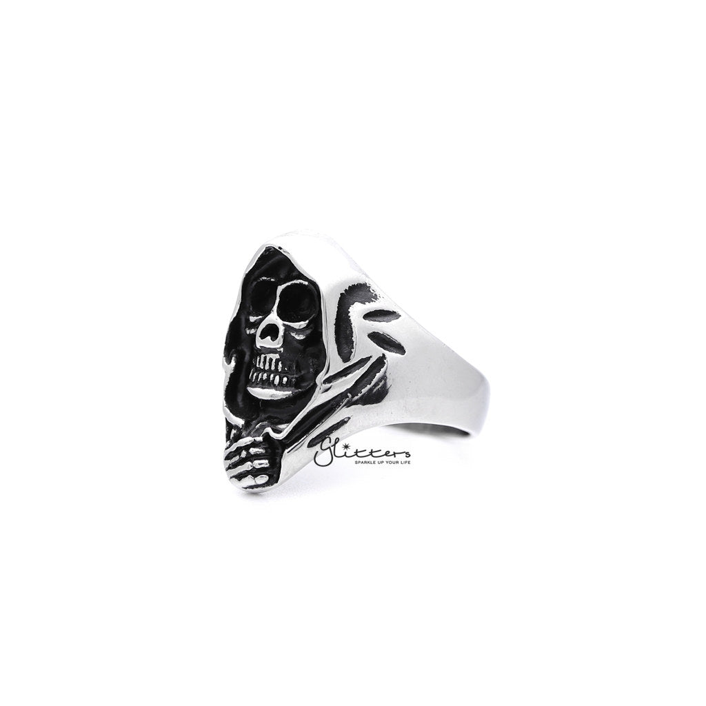 Men's Antiqued Stainless Steel Grimm Ripper Skeleton Skull Casting Rings-Jewellery, Men's Jewellery, Men's Rings, Rings, Stainless Steel, Stainless Steel Rings-SR0040_1000-02-Glitters