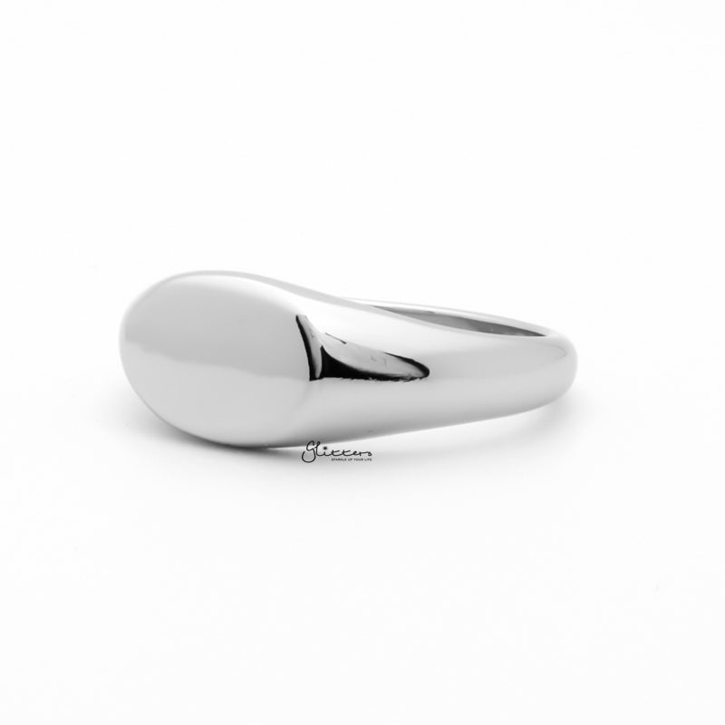 Stainless Steel Oval Signet Ring - Silver-Jewellery, Men's Jewellery, Men's Rings, Rings, Stainless Steel, Stainless Steel Rings, Women's Rings-SR0287-1_1-Glitters