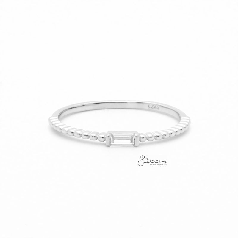 2mm Baguette Cut CZ Sterling Silver Ring-Cubic Zirconia, Jewellery, Rings, Sterling Silver Rings, Women's Jewellery, Women's Rings-SSR0060-1_800-Glitters