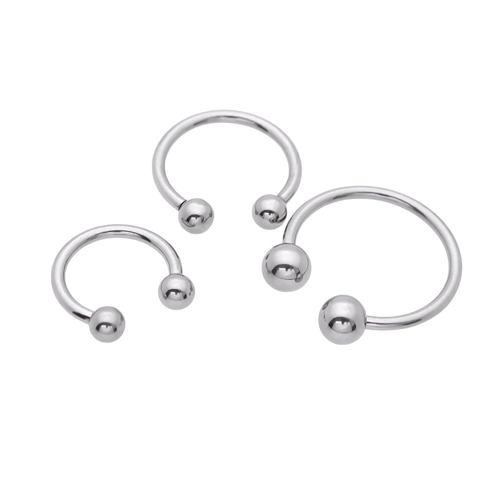 Titanium Horseshoes with Internally Threaded Balls-Body Piercing Jewellery, Cartilage, G23 Titanium, Horseshoe, New, Nipple Barbell, Septum Ring-TCP0001-B-02_1-Glitters