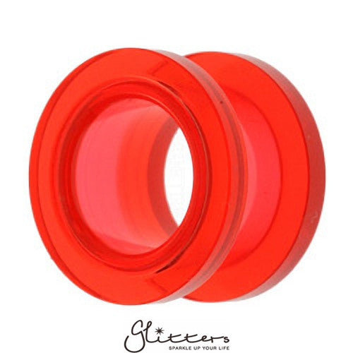 Acrylic Screw Fit Flesh Tunnel - Red-Body Piercing Jewellery, Plug, Tunnel-TL00033-Glitters