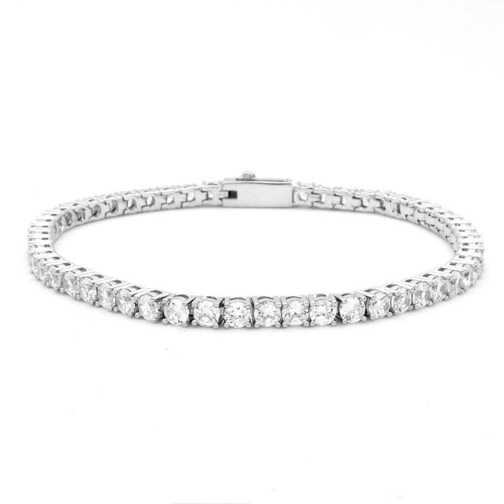 3mm Round Cut C.Z Tennis Bracelet-Bracelets, Hip Hop, Hip Hop Bracelets, Iced Out, Jewellery, Women's Bracelet, Women's Jewellery-bcl0190-s_1-Glitters