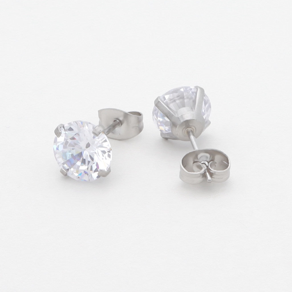 Round Cubic Zirconia Martini Stud Earrings-Cubic Zirconia, earrings, Jewellery, Men's Earrings, Men's Jewellery, New, Stud Earrings, Women's Earrings, Women's Jewellery-er0039-8-3_1-Glitters