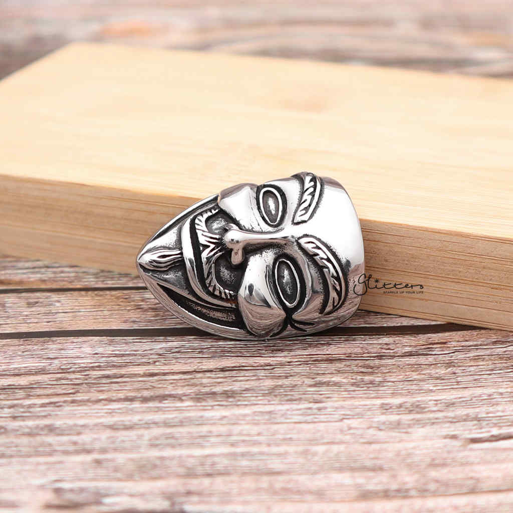 Stainless Steel Anonymous Mask Pendant-Jewellery, Men's Jewellery, Men's Necklace, Necklaces, Pendants, Stainless Steel, Stainless Steel Pendant-sp0261_1000-01-Glitters