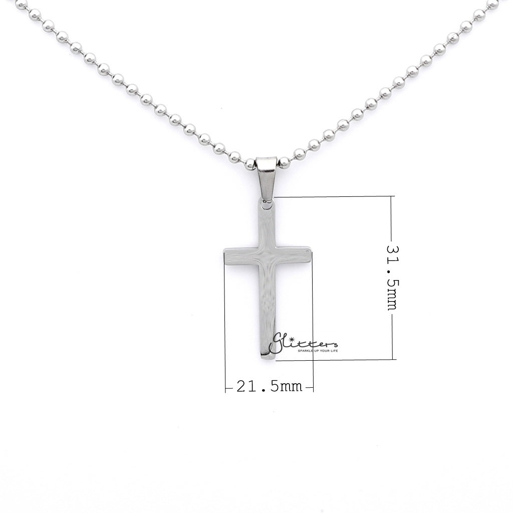 Stainless Steel Plain Medium Cross Pendant - Silver | Gold | Black-Jewellery, Men's Jewellery, Men's Necklace, necklace, Necklaces, Pendants, Stainless Steel, Stainless Steel Pendant, Women's Jewellery, Women's Necklace-sp0263_1000-03_New-Glitters