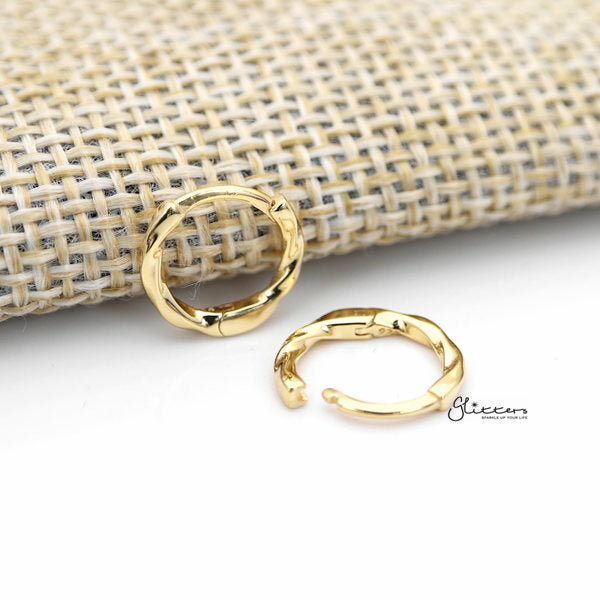 925 Sterling Silver Twisted Pattern One-Touch Huggie Hoop Earrings-earrings, Hoop Earrings, Jewellery, Twist, Women's Earrings, Women's Jewellery-sse0366-g_600-Glitters