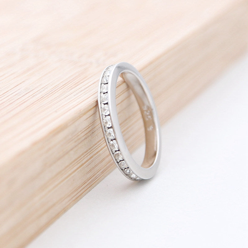 Sterling Silver CZ Paved Eternity Ring-Cubic Zirconia, Jewellery, Rings, Sterling Silver Rings, Women's Jewellery, Women's Rings-ssr0048-2_800-Glitters