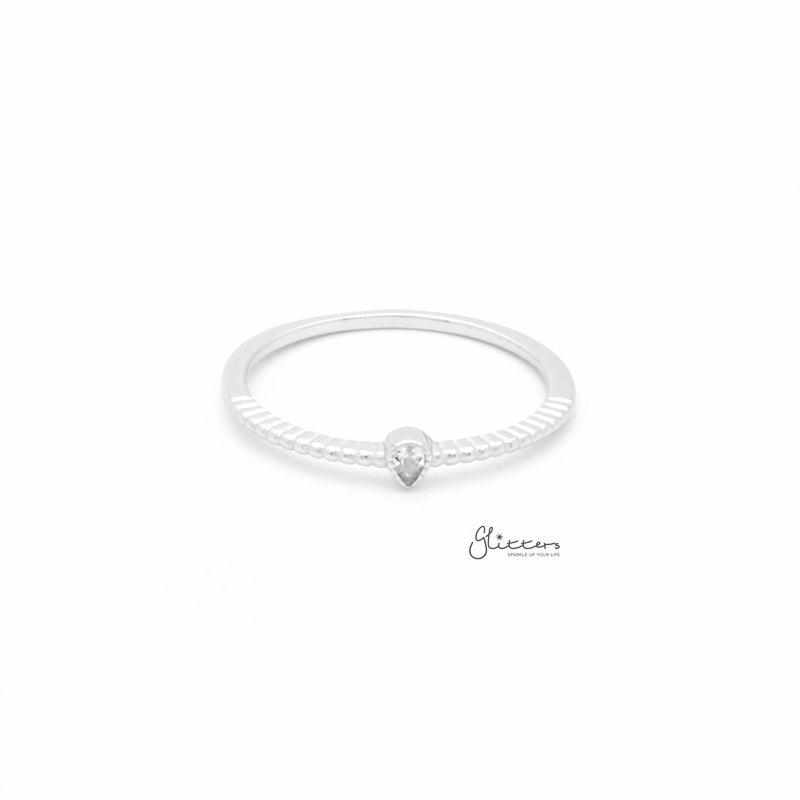 Sterling Silver Tear Drop Shape CZ Ring-Cubic Zirconia, Jewellery, Rings, Sterling Silver Rings, Women's Jewellery, Women's Rings-ssr0054-1_800-Glitters