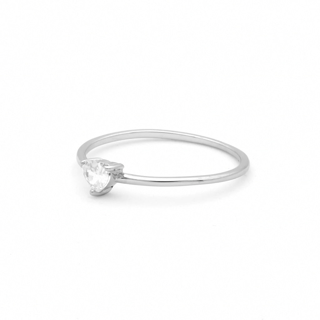 Heart Shaped CZ Sterling Silver Engagement Ring-Cubic Zirconia, Jewellery, Rings, Sterling Silver Rings, Women's Jewellery, Women's Rings-ssr0065-2_1-Glitters