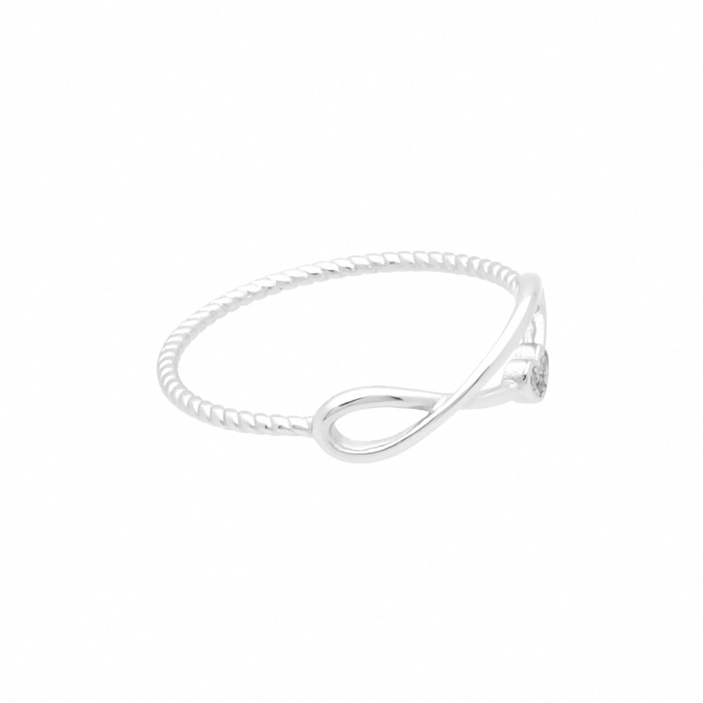 Infinity & CZ Heart Sterling Silver Ring-Cubic Zirconia, Jewellery, Rings, Sterling Silver Rings, Women's Jewellery, Women's Rings-ssr0068-4_1-Glitters