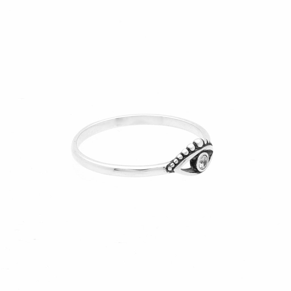 Evil Eye Sterling Silver Ring-Cubic Zirconia, Jewellery, Rings, Sterling Silver Rings, Women's Jewellery, Women's Rings-ssr0070-4_1-Glitters