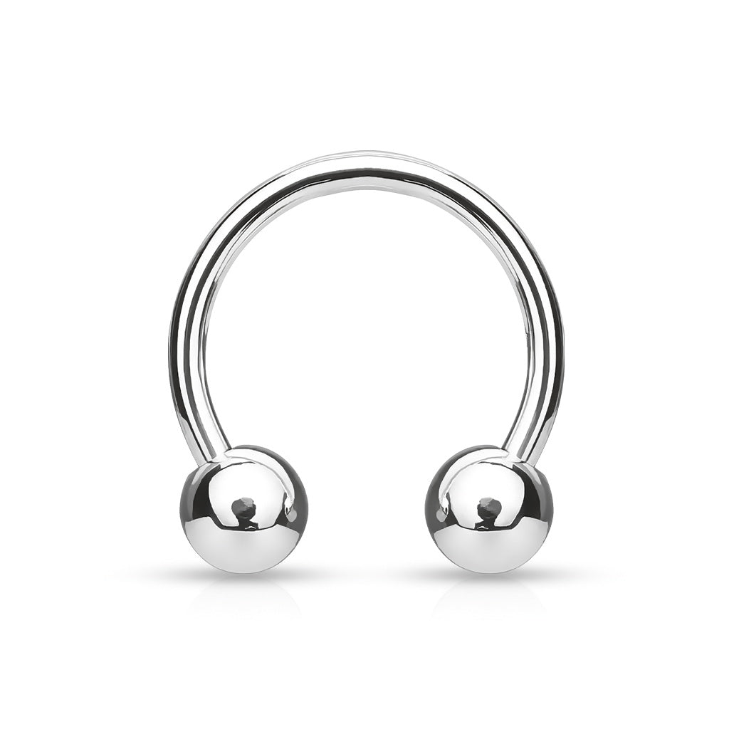 Titanium Horseshoes with Internally Threaded Balls-Body Piercing Jewellery, Cartilage, G23 Titanium, Horseshoe, New, Nipple Barbell, Septum Ring-tcp0001-1b-Glitters