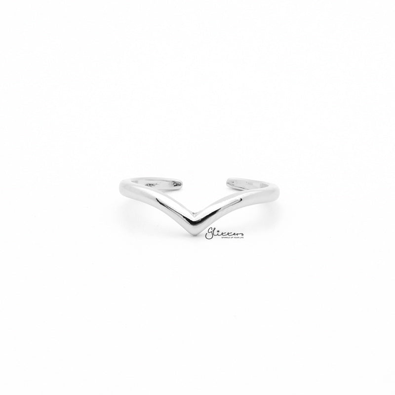 Bague D'Orteil Ou Midi Ring En Argent Sterling 925 - Forme V Ajustable, Style Chevron