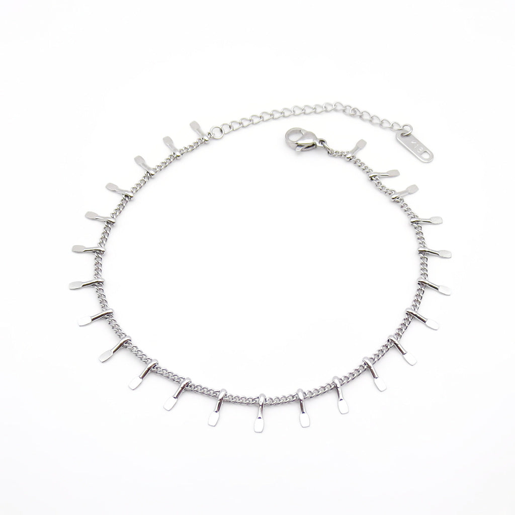Stainless Steel Mini Paddle Charm Anklet-Anklet-1-Glitters