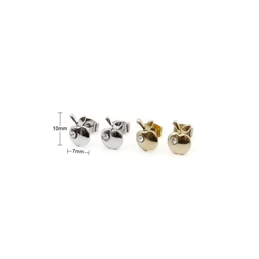 Crystal Apple Stud Earrings