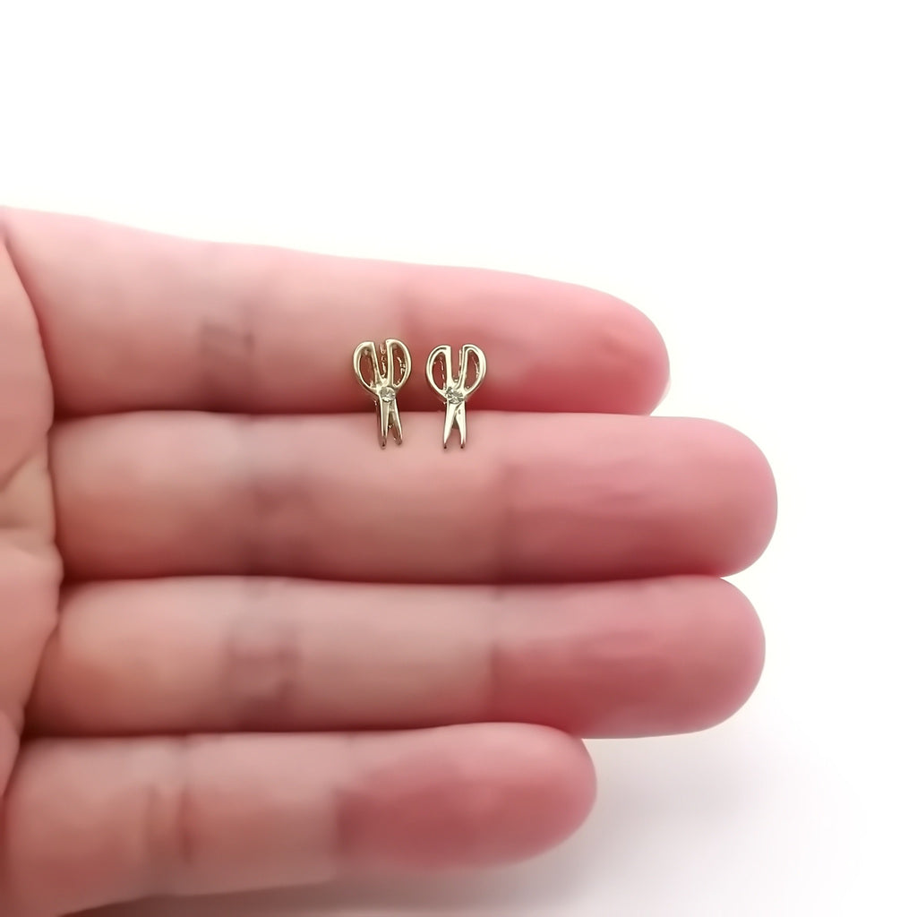 Crystal Scissors Stud Earrings-Stud Earrings-4-Glitters