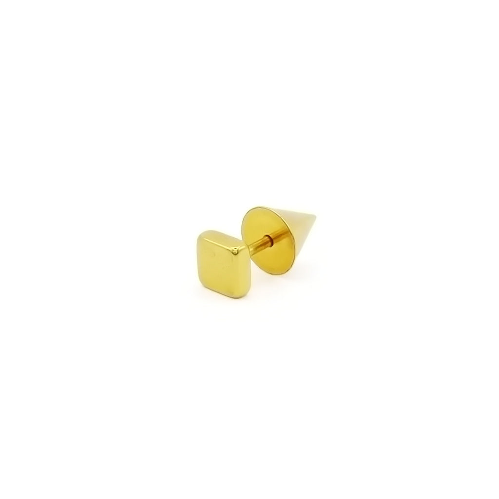 Stainless Steel Square Spike Back Fake Plug Earring